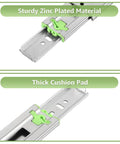 Heavy Duty 16 Inch Drawer Slides Set Of 3 Pairs Full Extension Under Mount Ball Bearing Silver Finish with zinc plating