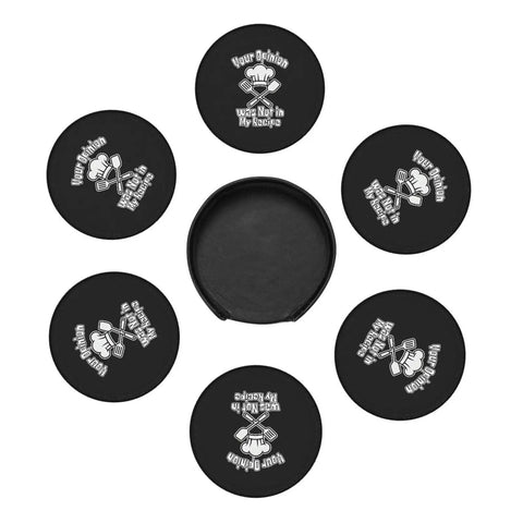 Leather Coasters 6 Piece Set With Holder For Weddings, Bars, Homes, And Offices, Microfiber PU Leather Mats For Drink Protection