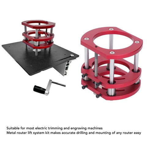 Professional Grade Aluminum Router Table Insert Plate With Precision Mounting Rings For Hardcore Diy Woodworking Benches in matte black.