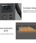 Pro Grade High Power 580W Digital Hot Air Rework Station With LCD Display showing compact design and heat dissipation grille.