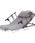 Electric Power Lifting Bed Back Rest in gray, adjustable from 2 to 80 degrees, with collapsible guardrails and heavy-duty design.