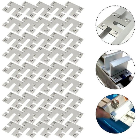 Heavy Duty Stainless Steel Solar Panel Grounding Clip And Washer Spacer Set Of Fifty for secure installation on solar rail systems.