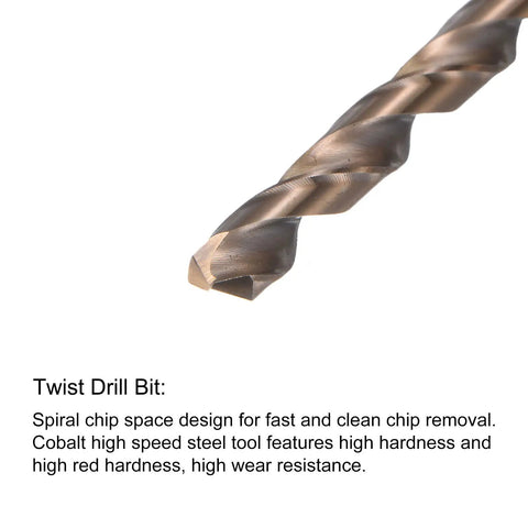 Close-up of titanium-coated drill bit from M8 Thread Tap And Six Point Eight Millimeter Drill Bit Set Pro Grade Heavy Duty