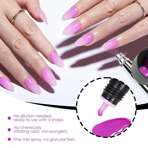 Airbrush Gel Nail Polish Starter Kit With 12 Vibrant High Pigment Colors Hema Free Non Acetone Quick Dry for smooth gradients