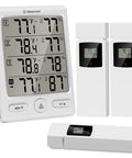 Indoor Outdoor Thermometer With 3 Remote Sensors Wireless Digital Hygrometer And Temperature Humidity Monitor With Large LCD Real Time Readings Max Min History Comfort Indicator 200 Ft Range, front view