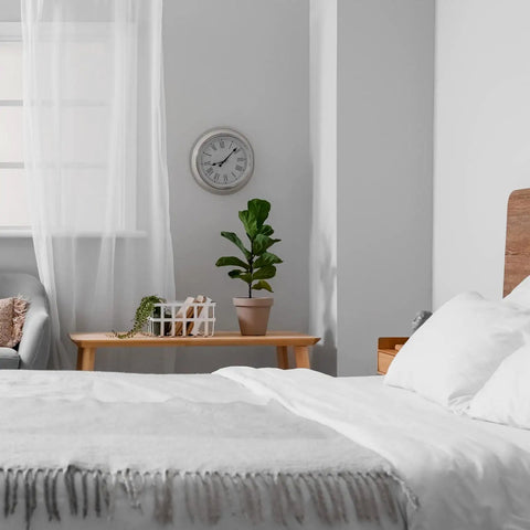 Gray Peel And Stick Wallpaper Matte Textured Self Adhesive Vinyl Film For Cabinets And Walls in a cozy bedroom setting
