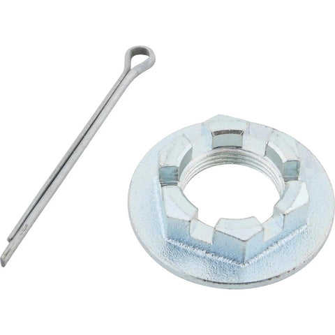 Castle Nut With Washer Spindle Nuts Set For Mustang II Spindle Thirteen Sixteenths Inch Twenty Thread Pitch Includes Cotter Pin Sold As Pair Plain Finish Automotive Lock Nut Kit