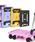 No Sweat Folding Platform Cart With 360 Swivel Wheels For Easy Hauling And Compact Storage Ultralight Utility Dolly in folded position.