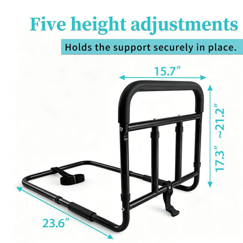 Bed Rails For Old Folks And Seniors With Adjustable Height Under Mattress Bed Guard With Storage Pocket Non Slip Foam Portable Easy Install
