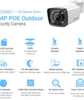 4MP PoE Bullet Security Camera With 5X Optical Zoom Motorized Lens 2.7-13.5mm, 262ft Night Vision, IP67 features overview