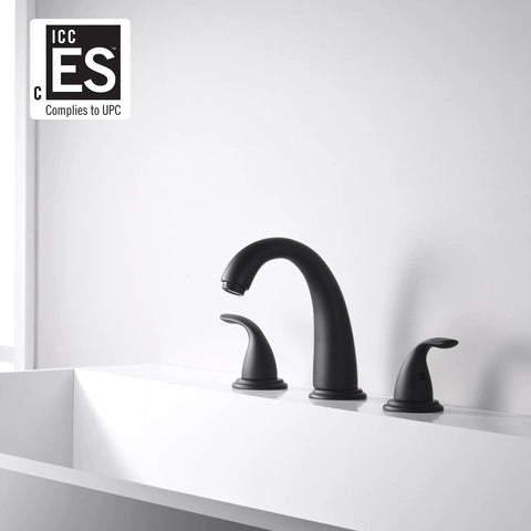 Matte Black Roman Tub Faucet With Valve Three Hole Deck Mount High Flow Tub Filler That Fills Up Fast For A Quick Bath 12.16 GPM At 60 PSI