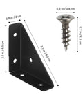 Heavy Duty Triangle Corner Brackets 10 Pack for Furniture and Cabinets with Pre Drilled Holes Right Angle in Dark Steel Cold Rolled Finish