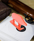 Four Piece Gun Target Set With Animal Silhouette Targets Stainless Steel Neon Orange Powder Coat Ultra Portable For Outdoor Practice High Visibility Training Targets For Range Days And Casual Plinking on paper targets next to rifle stock