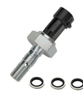 LKV brake pressure switch with metal threaded shaft and black connector; includes three seals.