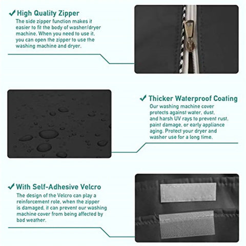 Front Loading Washer And Dryer Cover, Heavy Duty Oxford Fabric Waterproof Dustproof Shield, UV Resistant Thickened Protection details