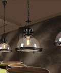 Industrial Nautical Glass Pendant Light Fixture For Dining Room And Kitchen Island, 16 Inch Clear Ceiling Chandelier