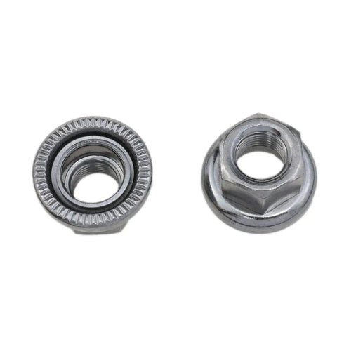 Top Tier 3/8 Inch Bike Wheel Axle Nut Kit Built Tough And Fresh Rock Solid Alloy Steel Bicycle Hardware with grip tight threads view.