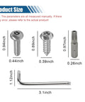 Heavy Duty Stainless Steel Anti Theft License Plate Screws Kit sizes with tamper-resistant bolts and tool for secure mounting.