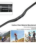 Carbon Mountain Bike Handlebar 31.8mm Riser, 1-1/4 Inch, 620mm Length, UD Matte Finish shown in side view