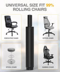 Heavy Duty Gas Lift Cylinder Replacement For Office Chairs Universal 50mm 2 Inch Fit Class 4 Hydraulic Pneumatic Piston Fits Most Chairs And Bases Great For Task Executive Salon Chairs And Rolling Stools displayed with various chair types.