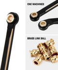 Beefy Brass Black High Clearance Links for TRX4M and High Trail K10 F150 RC Crawlers, machined parts, and brass link balls