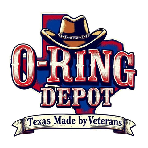 O-Ring Depot logo with cowboy hat and Texas Made by Veterans banner