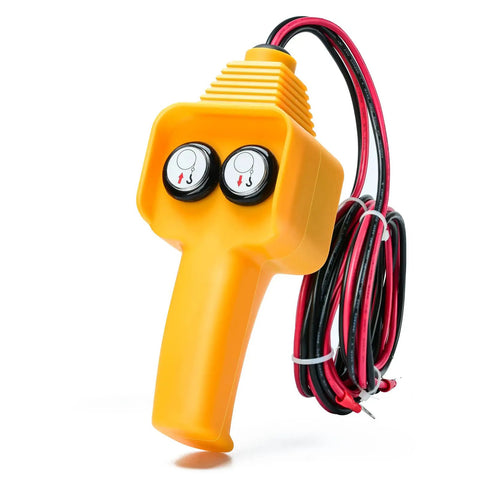 Winch Remote Replacement Switch For 12V Electric Winches 1500 Lb To 5000 Lb, Forward And Reverse Control Retract And Extend, Easy To Use Beefed-Up Backup Part Kit, yellow wired handheld switch