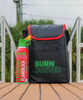 All-In-One Fire Safety Kit 6-Piece With Lithium-Ion Fire Suppression Gel and black carrying bag on a wooden surface