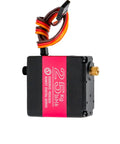 Built Tough Heavy Duty Digital Servo Motor With Solid Full Metal Gears And Killer Twenty Five Kilogram Torque, showing side view and wiring for robot arms.