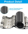 LifCratms pipe repair clamp, galvanized metal body with black rubber seal, opened view for 20-23 mm pipes