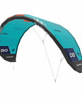 Ghost V3 One Strut Kiteboarding Kite With Compact Swept Canopy in blue, featuring aerodynamic design for efficient upwind reach.