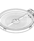 Line drawing of Dual Surface Range Element OEM Replacement For Home Stoves DG47-00063A Cooktop Element Authentic OEM Part For Reliable Heating
