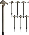 8 Pack 3W LED Low Voltage Landscape Path Lights Outdoor 180 Lumen Bronze Metal Hardwired 12V Warm White 3000K Walkway Garden Lights