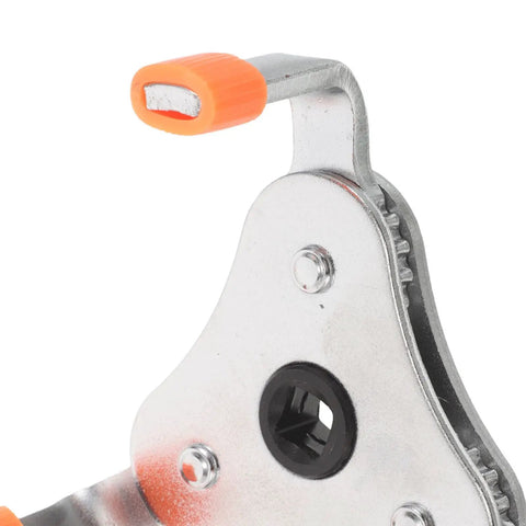 Close-up view of Ergonomic Smoke Sensor Removal Tool And Transducer Head Disassembler With Long Reach Handle for high places.