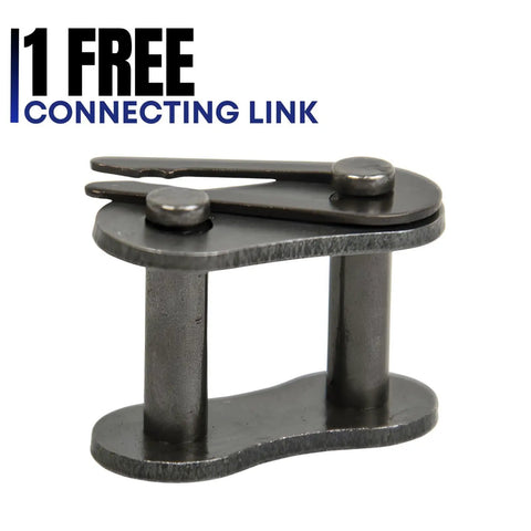 40H Heavy Duty Roller Chain With One Connecting Link, 10 Feet, 0.5 Inch Pitch, tensile strength 4000 lb connecting link detail