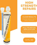 Epoxy Crack Repair Filler For Concrete And Brick Injectable Clear Liquid Resin That Stops Air And Water Leaks, 6 oz