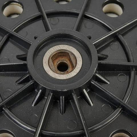 Close-up of 9 Inch 10 Hole Drywall Sanding Pad Quick Swap Hook And Loop Backing Plate showing central mounting hole and support structure.