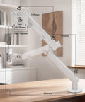 Ergonomic Desktop Monitor Mount With Buttery Smooth Mechanical Spring Arm For Single Screen sleek workspace dimensions on desk