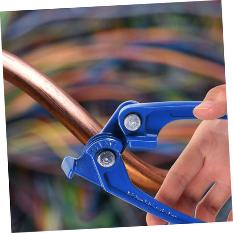 Close-up of Heavy Duty Carbon Steel Conduit Bender Tool For 1/8 3/16 And 1/4 Inch manual bending copper pipe.
