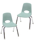 12 Inch School Stack Chair Two Pack Kid Friendly Durable Stackable Student Seat With Chromed Steel Legs And Non Marring Swivel Glides