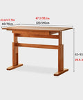 Fully Adjustable Standing Desk With Two Spacious Drawers And Ergonomic Sit Stand Design Smooth Glide Solid Wood Surface dimensions 120cm x 70cm