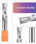SpeTool spiral downcut router bit, 1/2 in shank, 1/2 in cutting diameter, solid carbide plunge-cut end mill for wood