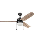 48 Inch Modern Farmhouse LED Ceiling Fan With Light And Pull Chain Indoor Use Dual Mounting Reversible Motor Dual Finish Blades Bronze Finish