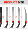 Multi Blade Hand Saw Set With Quick Change Clamp For Wood Metal Plastic Plywood Hacksaw And Handsaw Tools, five sizes shown