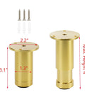 Top Shelf Gold Adjustable Metal Sofa Legs For Couches And Tables Flat Out Durable Heavy Duty Furniture Feet with screws included.