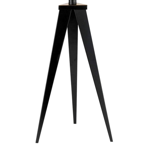 Warm Rustic Wood Tripod Table Lamp With Off White Textured Shade Hidden Cord And Three Way Rotary Switch black tripod base