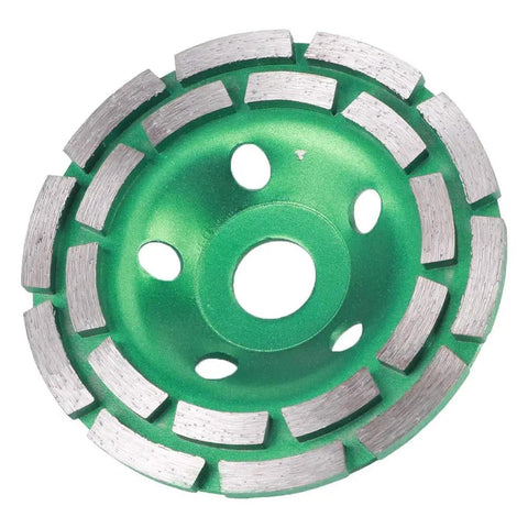 Double Row Diamond Grinding Wheel Disc For Concrete Granite Marble Polishing And Smoothing, 125 x 22.2 mm, green, top view