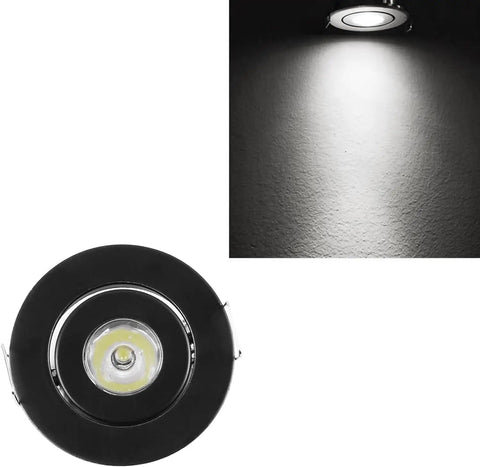 Sorfia 10pcs 2 inch Gimbal LED Recessed Light Small Recessed Lights AC110V black lighting fixture showing light beam on wall.