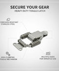 Heavy Duty 304 Stainless Steel Toggle Latch With Double Spring Draw Catch For Toolboxes Cabinets And Cases Built Tough For Secure Vibration Resistant Performance Easy Install 1 Pack displayed with features