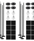 Ultimate Car Radiator Fan Mounting Kit with zip ties and clips, showing durable plastic mount rods and stainless steel springs.
